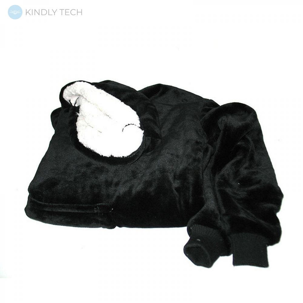 Плед с капюшоном Huggle Ultra Plush Blanket Hoodie Черный