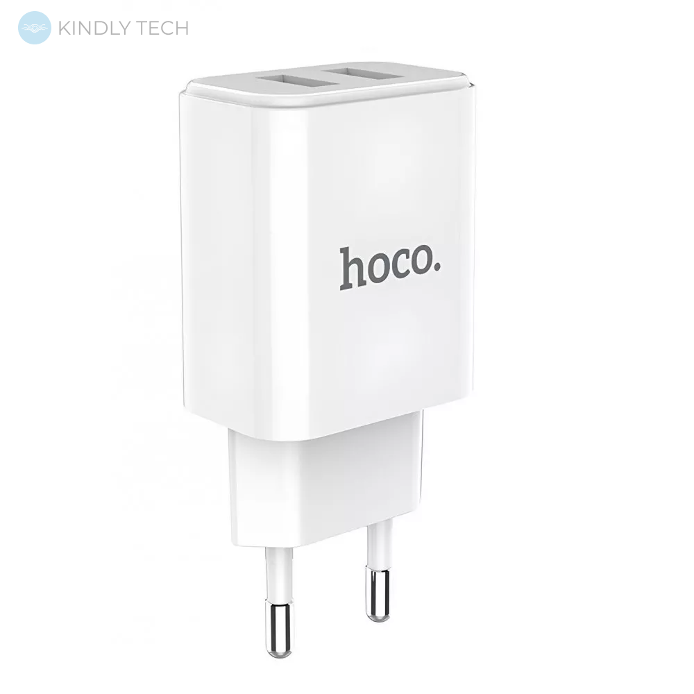 Мережевий зарядний пристрій 2.1A, 2U — Hoco C62A White