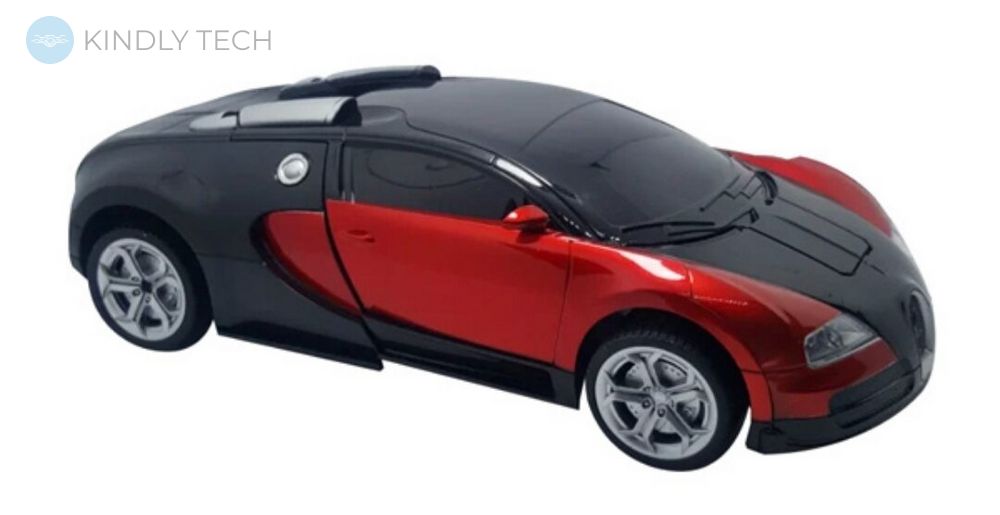 Машинка трансформер Bugatti Robot Car Size 1:18 червона