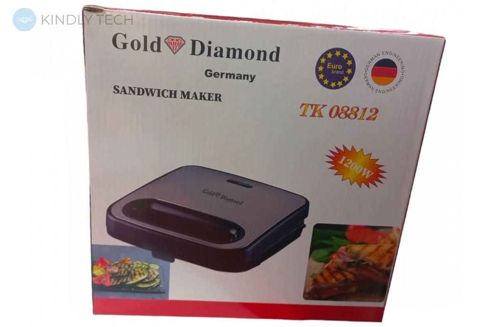 Сендвичница-бутербродница Gold Diamond TK08812