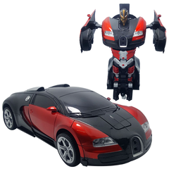 Машинка трансформер Bugatti Robot Car Size 1:18 красная