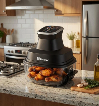Мощная аэрофритюрница Domotec MS-3227 со стеклянной чашей 7 л 4600 Вт