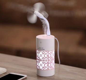 Увлажнитель воздуха с подсветкой и USB портом Humidifier, Pink