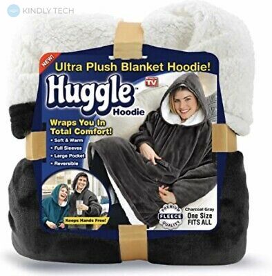Плед з капюшоном Huggies Ultra Plush Blanket Hoodie Чорний