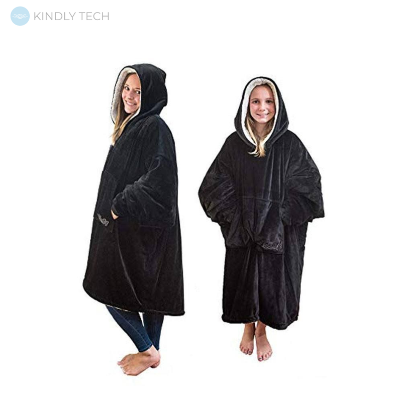 Плед з капюшоном Huggies Ultra Plush Blanket Hoodie Чорний