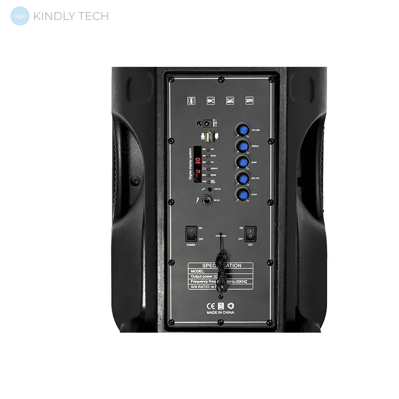 Потужна акустична система 40W з бездротовим мікрофоном MD19-12L Bluetooth колонка