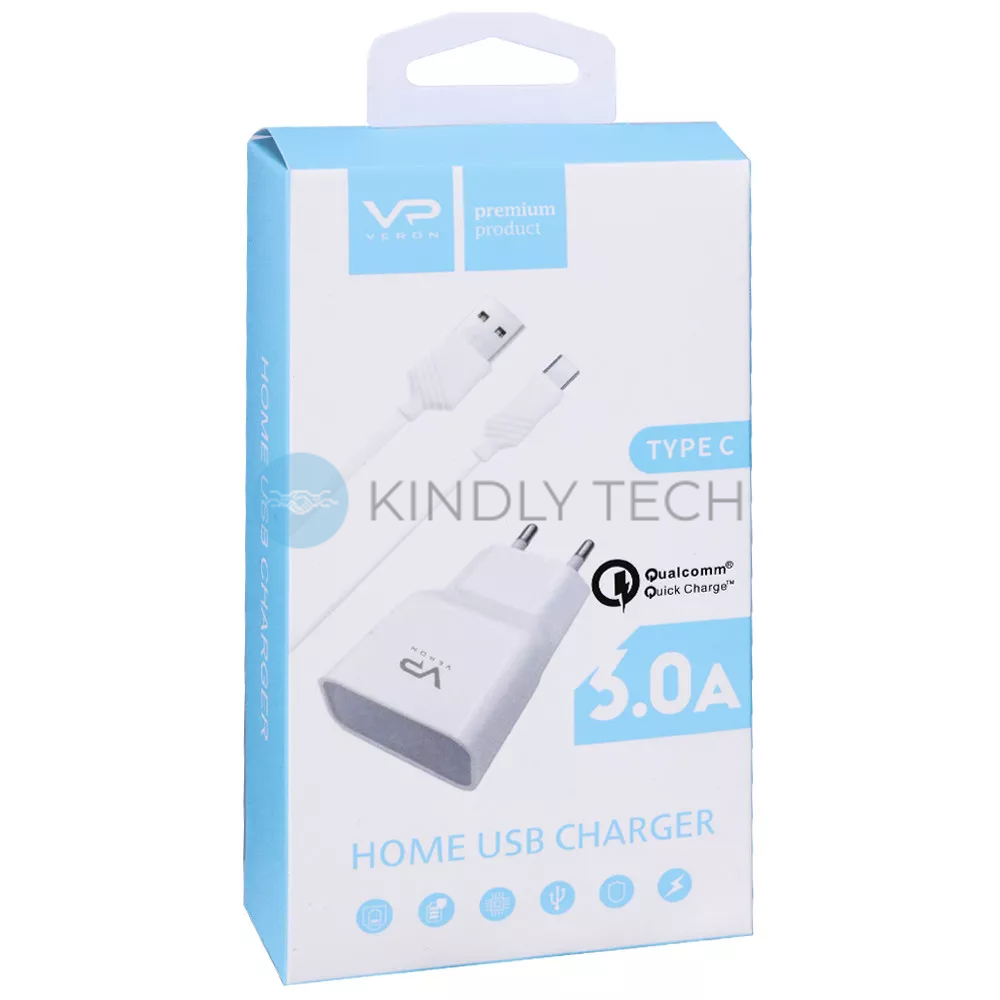 Мережевий зарядний пристрій 2.0A QC2.0 | USB C Cable (1m) &mdash; Veron AD-19C