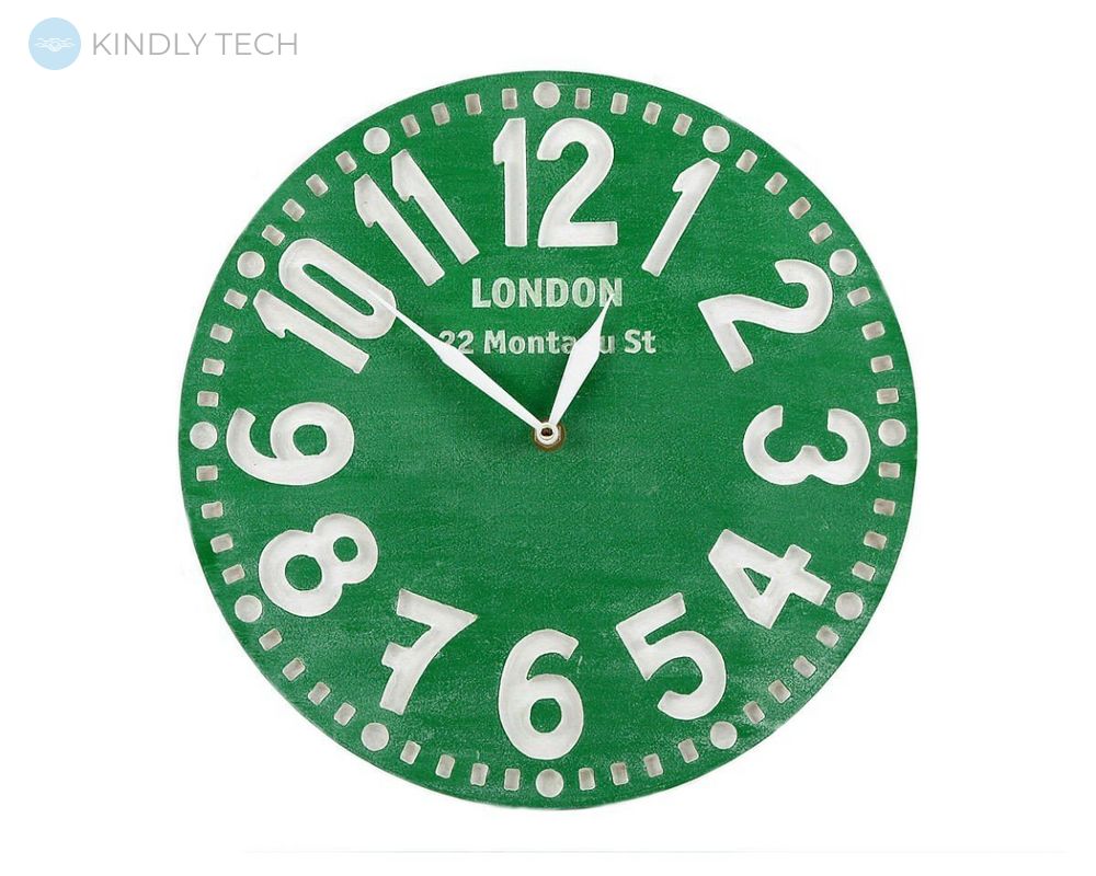 Настенные часы «Лондон» (изумрудно-зелёные), Зелёный