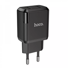Мережевий зарядний пристрій 2.1A 2U - Hoco N7 - Black