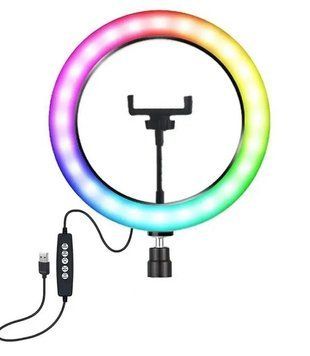 Кільцева LED лампа RGB Crystal RD-30 30 см з тримачем для телефону