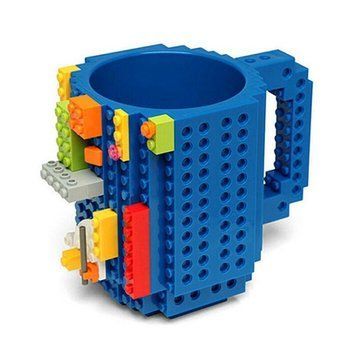 Креативний кухоль-конструктор LEGO Mug 350 мл з блоками для декору,Синій