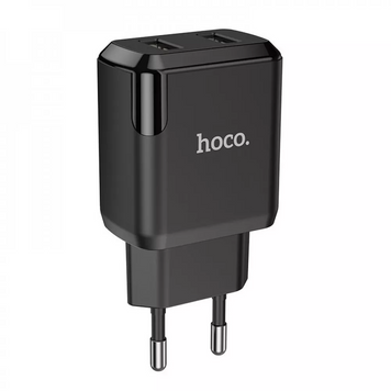 Сетевое зарядное устройство 2.1A 2U &mdash; Hoco N7 &mdash; Black