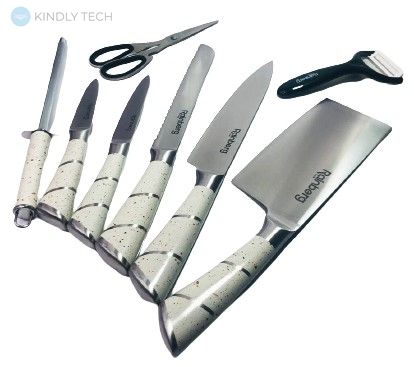 Набір кухонних ножів Rainberg RB-8804 White