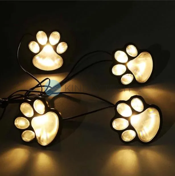 Оригінальний садовий світильник Solar Paw Print Lights на сонячній батареї
