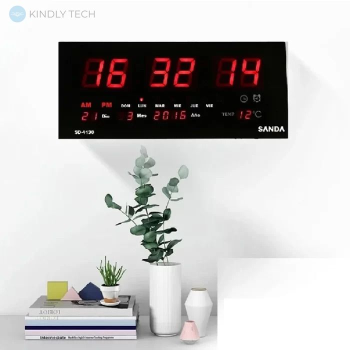 Цифровые настенные часы VST -3615 Led (красный)
