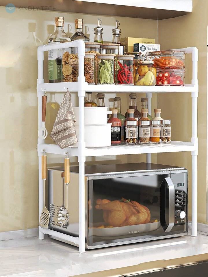 Стелаж для кухни Kitchen multifunctional storage rack, 2 полки, Белый