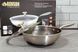 Сковорода WOK з нержавіючої сталі, антипригарне покриття,Benson BN-590, 28 см
