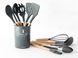 Силиконовый кухонный набор принадлежностей Kitchen Set черный 12 предметов