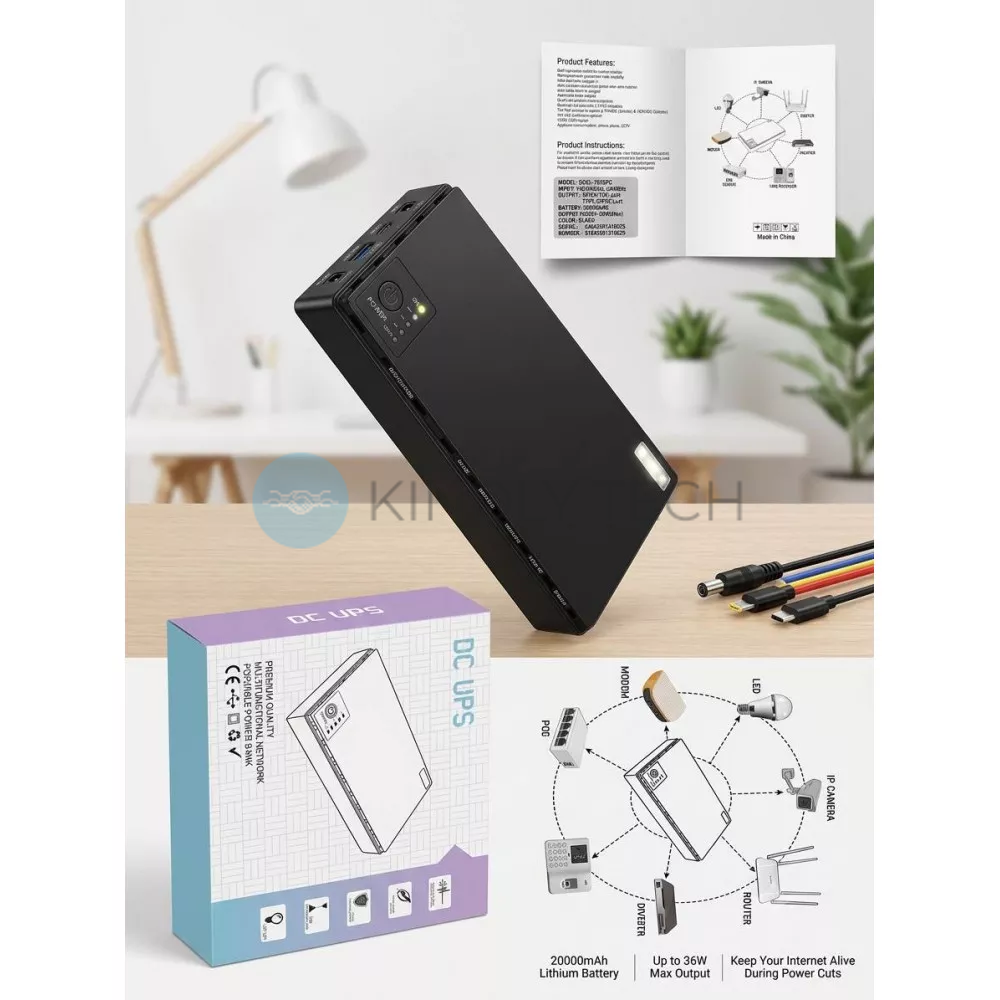 UPS для роутера та модема DC UPS 20000 mAh джерело безперебійного живлення