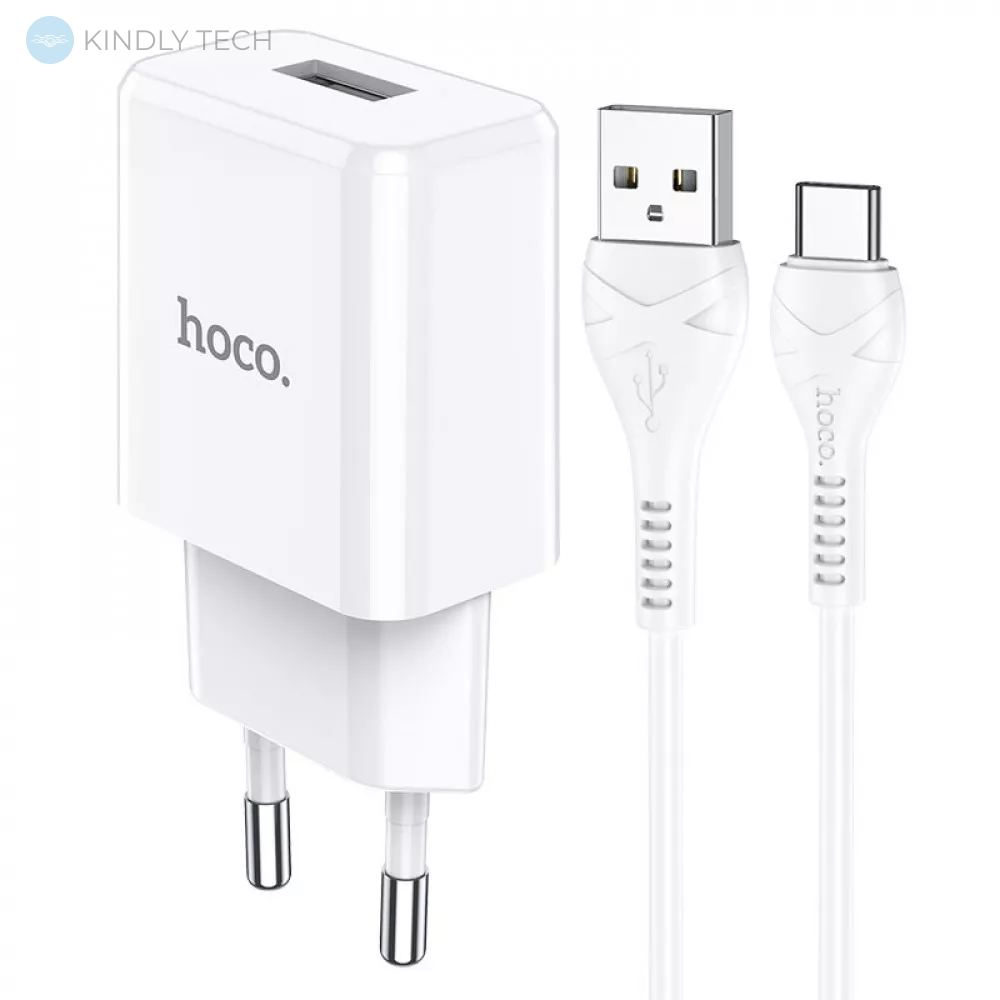 Мережевий зарядний пристрій 2.1A 1U | USB C Cable (1m) - Hoco N9 - White