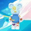 Конструктор Magic Blocks в виде мишки Bearbrick Голубой 30,5см 1241 деталь