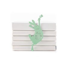 Закладка для книг «Танцующий пасхальный заяц» (цвет мятный), м'ятний