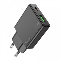 Зарядний пристрій Home Charger | 20W | PD | QC3.0 — Hoco N38 — Black