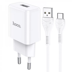 Сетевое зарядное устройство 2.1A | 1U | USB C Cable (1m) — Hoco N9 — White