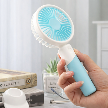 Портативный мини вентилятор Portable Fan 6+ USB аккумуляторный, Голубой
