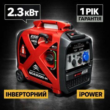Компактний інверторний бензиновий генератор iPower SM2300I 2.3 кВт для дому з цифровим дисплеєм