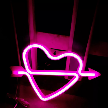 Нічний неоновий світильник &mdash; Neon Lamp series &mdash; Rose Arrow Heart