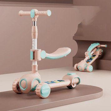 Самокат беговел Scooter H066 2в1 Розовый
