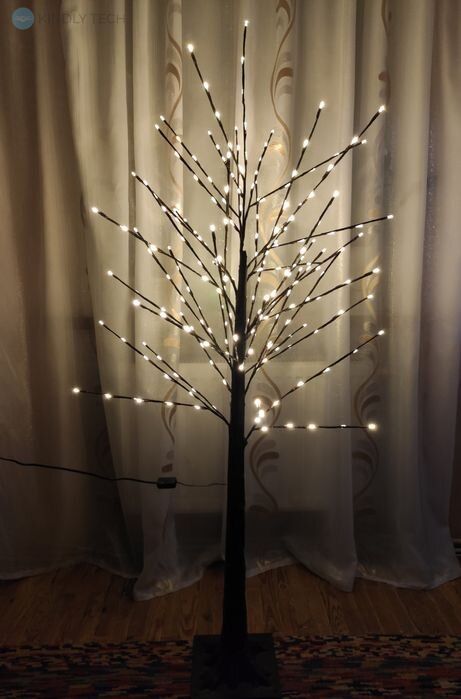 Світлодіодне дерево декоративне 108LED 1,2м колір ламп - білий, стовбур чорний