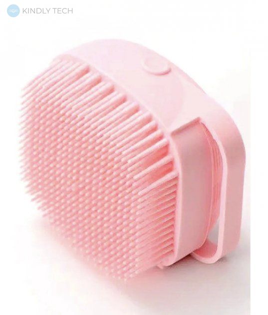 Універсальна силіконова щітка для масажу, миття посуду, купання Silicone Massage Bath Brush, Pink