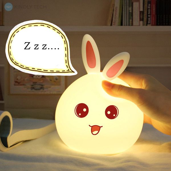 Лампа - ночник силиконовый Зайчик меняет цвет от прикосновения руки