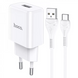 Мережевий зарядний пристрій 2.1A 1U | USB C Cable (1m) - Hoco N9 - White