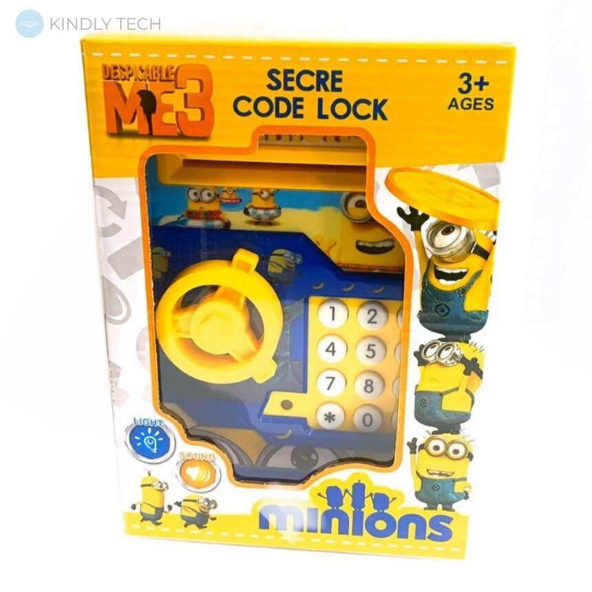 Електронна скарбничка, сейф "Міньйон" для дітей з кодовим замком