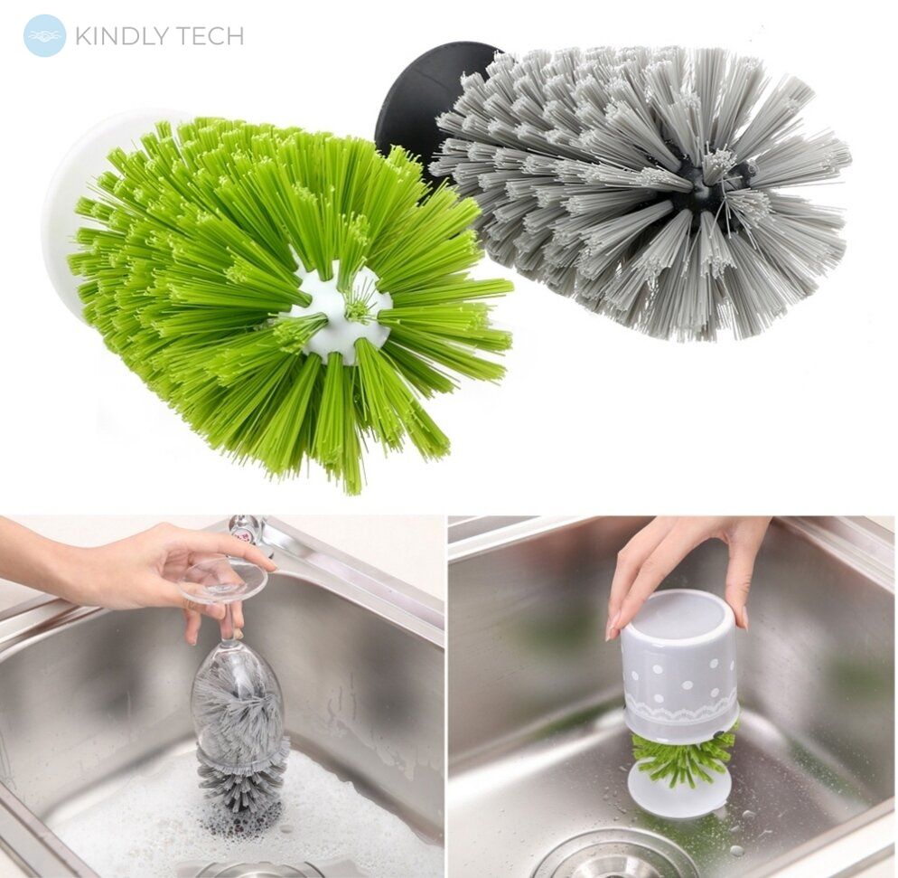 Щітка для чищення посуду з силіконовою присоском на раковину Brush-up