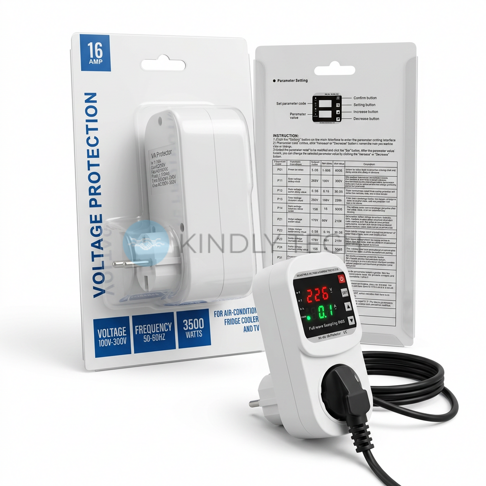 Реле напруги Voltage Protection  220 В 16 А, 3680 Вт з LED-дисплеєм та регулюванням параметрів