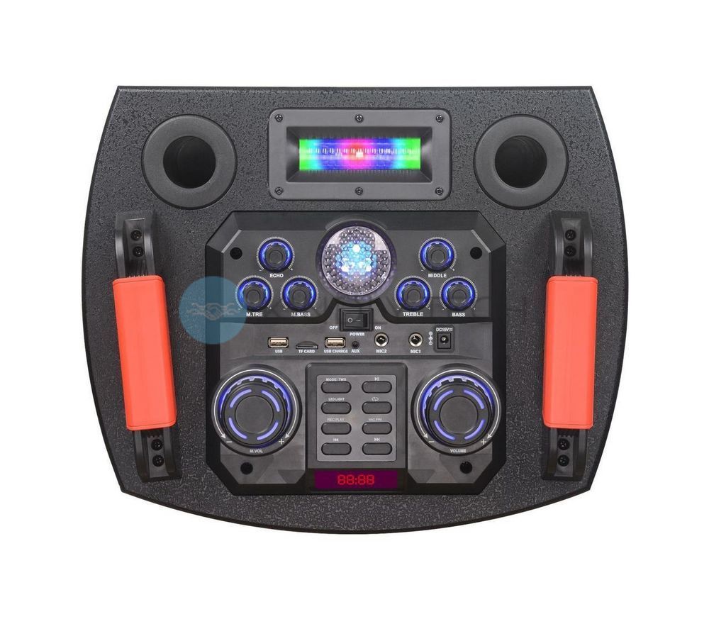 Колонка на колесах NDR-1010S 2х10" з 2 радіомікрофонами та пультом