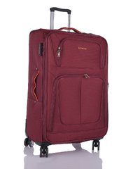 Дорожный чемодан текстиль red-bordo