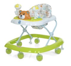 Детские ходунки Bambi M 3656-S силиконовые колеса, мишки, зеленые