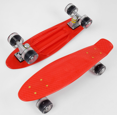 Скейт Пенни Борд (Penny Board 101) со светящимися колесами, Красный
