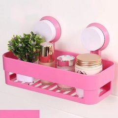 Полка на присосках для ванной прямоугольная Bathroom Shelves, Pink