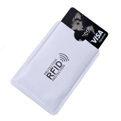 Защитный чехол для банковской карты с блокировкой от RFID считывания, White