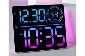 Сучасний LED-годинник DS-6692R настінний з RGB-підсвічуванням і пультом ДК
