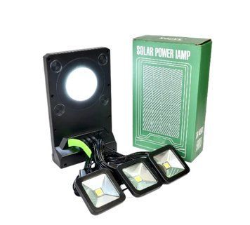 Аварійний ліхтар Power Bank ZO-X501 із сонячною панеллю 3 лампочками та радіо