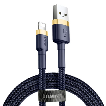 Кабель Lightning 2.4A (1m) &mdash; Baseus (CALKLF) Cafule Series &mdash; Gold+Blue