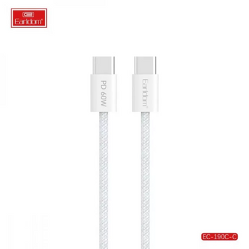 Кабель USB C to C 60W (2m) &mdash; Earldom EC-190C-C White