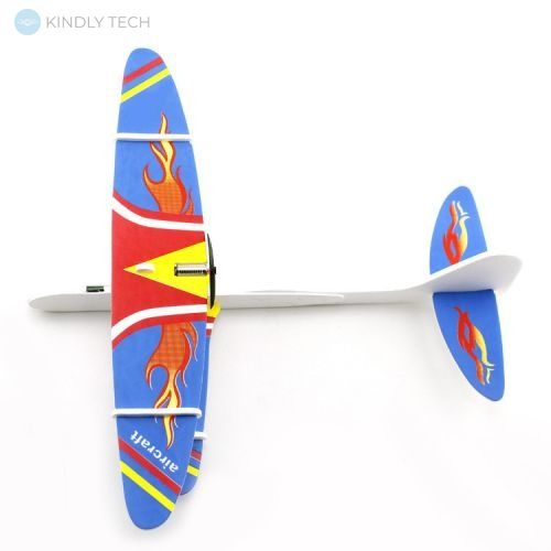 Літак-планер метальний Kronos Toys 28х28 см, біло-червоний
